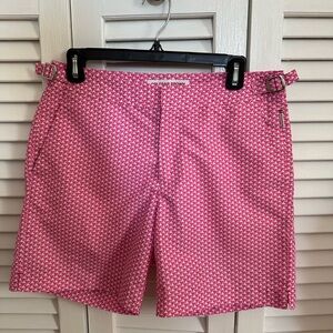Orlebar Brown Pink Geometric Swim Trunks